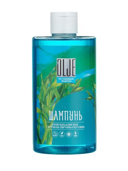 OLJE Натуральный шампунь против выпадения волос с экстрактом концентрата спирулины и кератина 450 мл в Саратове