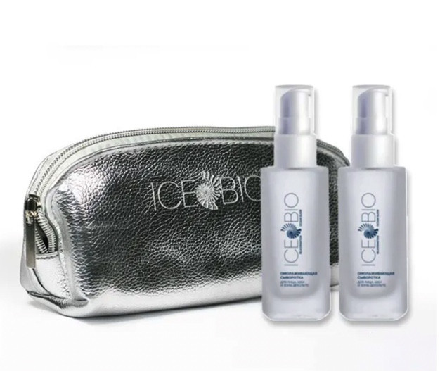 ICE BIO. Набор Сыворотка  2 шт омолаживающая для лица, шеи и зоны декольте 30мл, в косметичке в Саратове